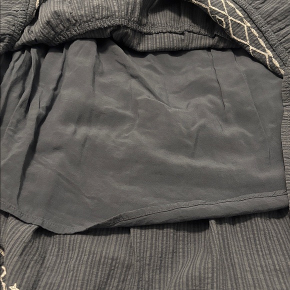 Knox Rose Blue Steel Shore embroidered tiered midi dress SZ L Cotton Blend Boho - Picture 9 of 12